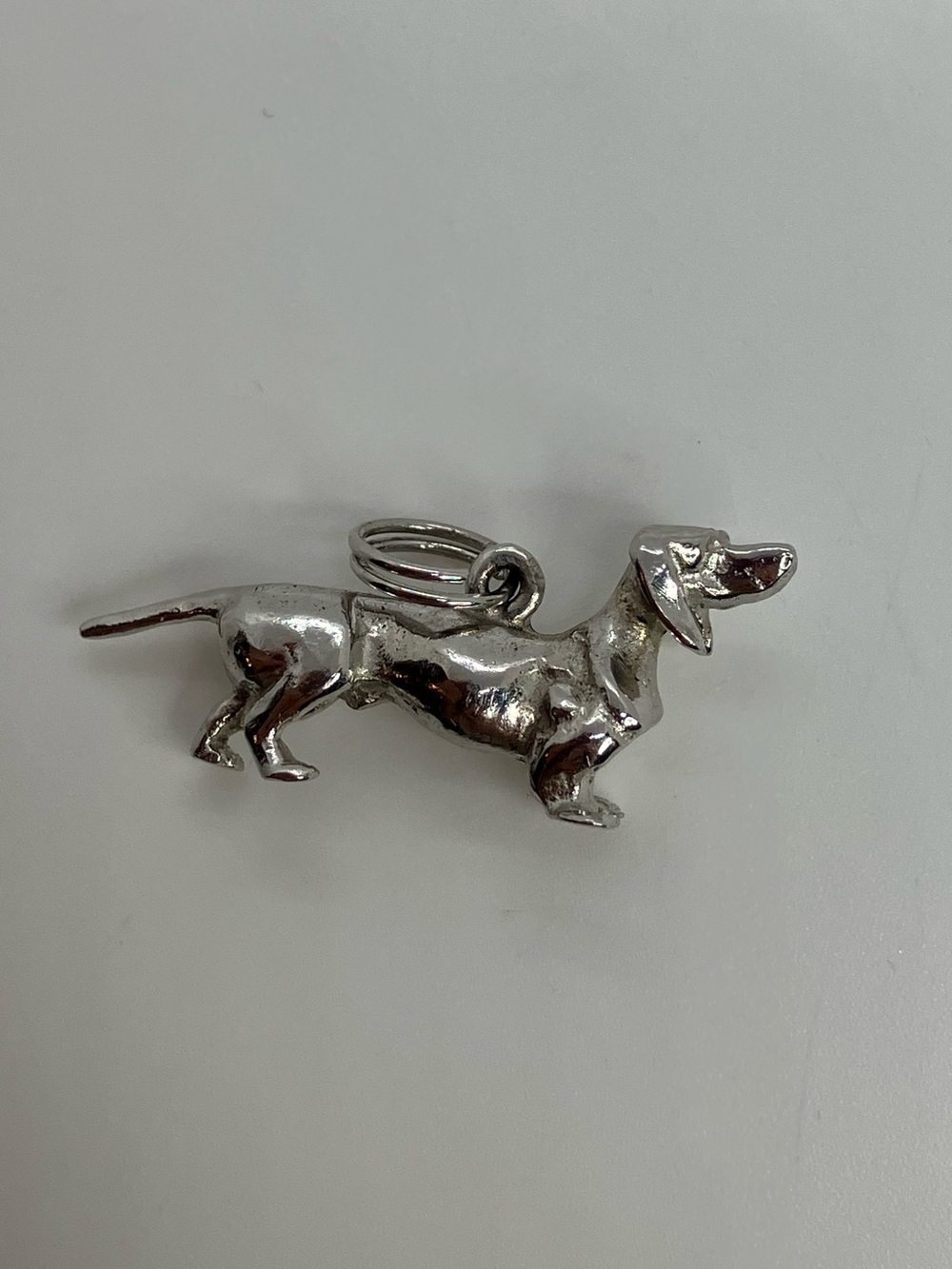 Vtg Dachshund Wiener Dog Doxie Sterling Silver Charm Pendant